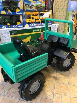 ROLLY TOYS UNIMOG FORST su POWERWINCH keturratis Amžius: 3 - 8, reguliuojama sėdynė, triukšmą mažinančios padangos