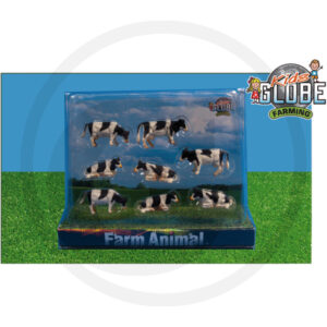 Kids globe farming žaislas 8 juodmargės karvutės karvių rinkinys