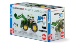 Siku John Deere 7310R su frontaliniu krautuvu ir „Bluetooth“ programa su nuotoliniu distanciniu valdymu