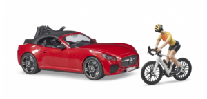 BRUDER automobilis Roadster ir dviratininkas su kelių dviračiu, 03485 2020 m kolekcija, 03485