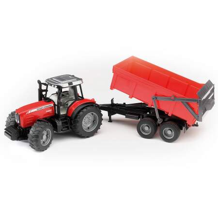 BRUDER vaikiškas žaislinis mini traktorius Massey Ferguson 7480 su priekaba, 02045 Numatomas pristatymas nuo 20.01.22