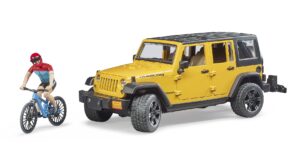 BRUDER  Jeep Wrangler Rubicon Unlimited su dviratininku ir kalnų dviračiu, 02543