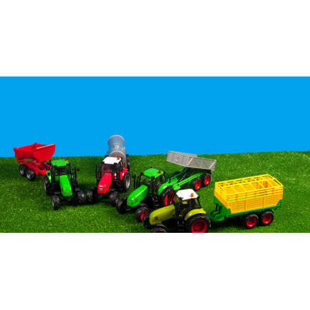 Kids Globe traktorius su priekaba, šviesa ir garsais